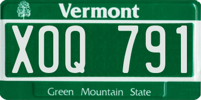 VT license plate XOQ791
