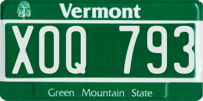 VT license plate XOQ793