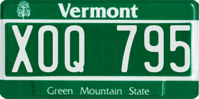 VT license plate XOQ795