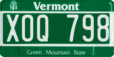 VT license plate XOQ798