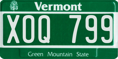 VT license plate XOQ799