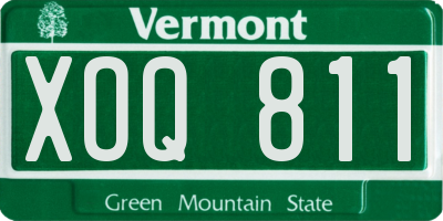 VT license plate XOQ811