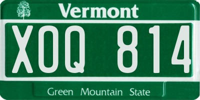 VT license plate XOQ814