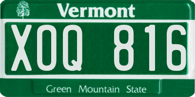 VT license plate XOQ816