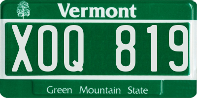 VT license plate XOQ819
