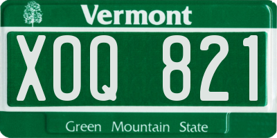 VT license plate XOQ821