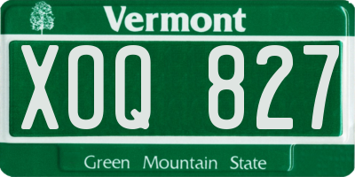 VT license plate XOQ827