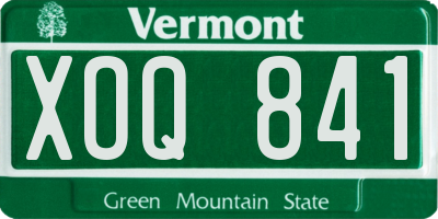 VT license plate XOQ841