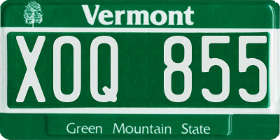VT license plate XOQ855