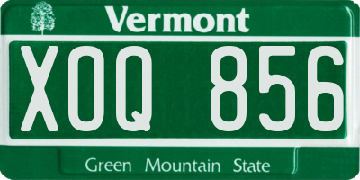 VT license plate XOQ856