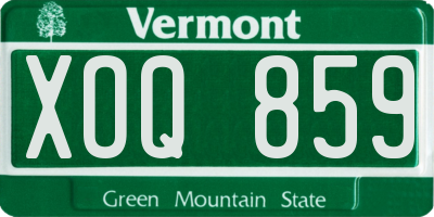 VT license plate XOQ859