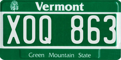 VT license plate XOQ863