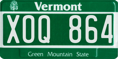 VT license plate XOQ864
