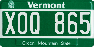 VT license plate XOQ865