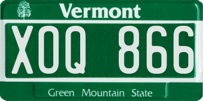 VT license plate XOQ866