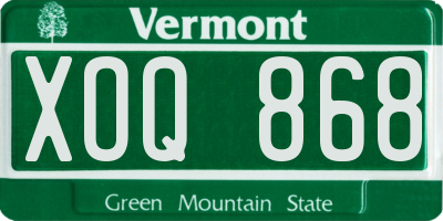 VT license plate XOQ868