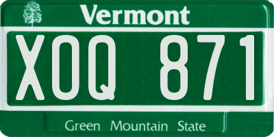 VT license plate XOQ871