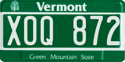 VT license plate XOQ872