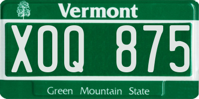 VT license plate XOQ875