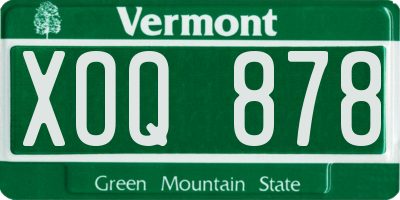 VT license plate XOQ878