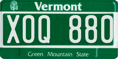VT license plate XOQ880