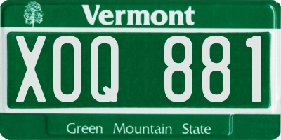 VT license plate XOQ881