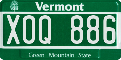 VT license plate XOQ886