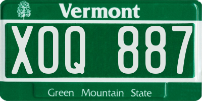 VT license plate XOQ887