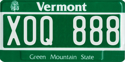 VT license plate XOQ888