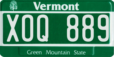 VT license plate XOQ889