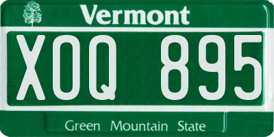 VT license plate XOQ895