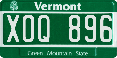 VT license plate XOQ896