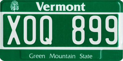 VT license plate XOQ899