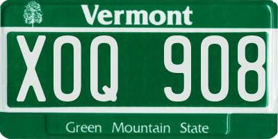 VT license plate XOQ908