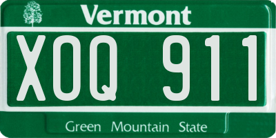VT license plate XOQ911