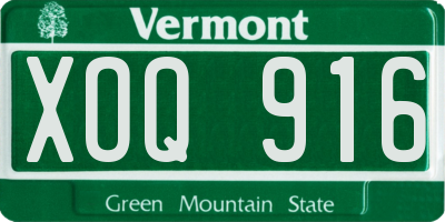 VT license plate XOQ916