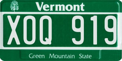 VT license plate XOQ919