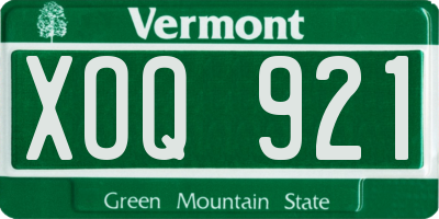 VT license plate XOQ921