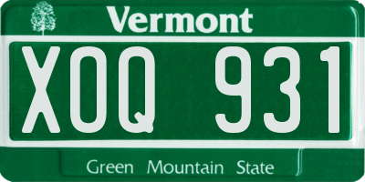 VT license plate XOQ931