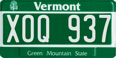 VT license plate XOQ937