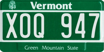 VT license plate XOQ947
