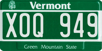 VT license plate XOQ949