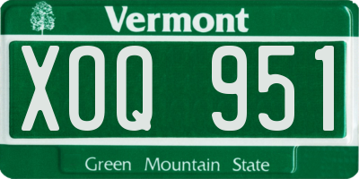 VT license plate XOQ951