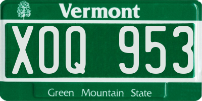 VT license plate XOQ953