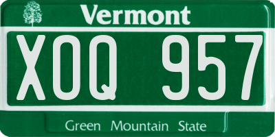 VT license plate XOQ957