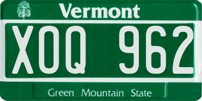 VT license plate XOQ962