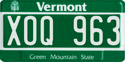 VT license plate XOQ963