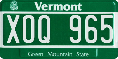 VT license plate XOQ965