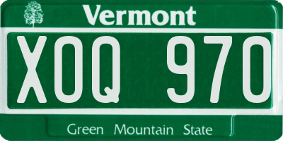 VT license plate XOQ970