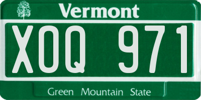 VT license plate XOQ971